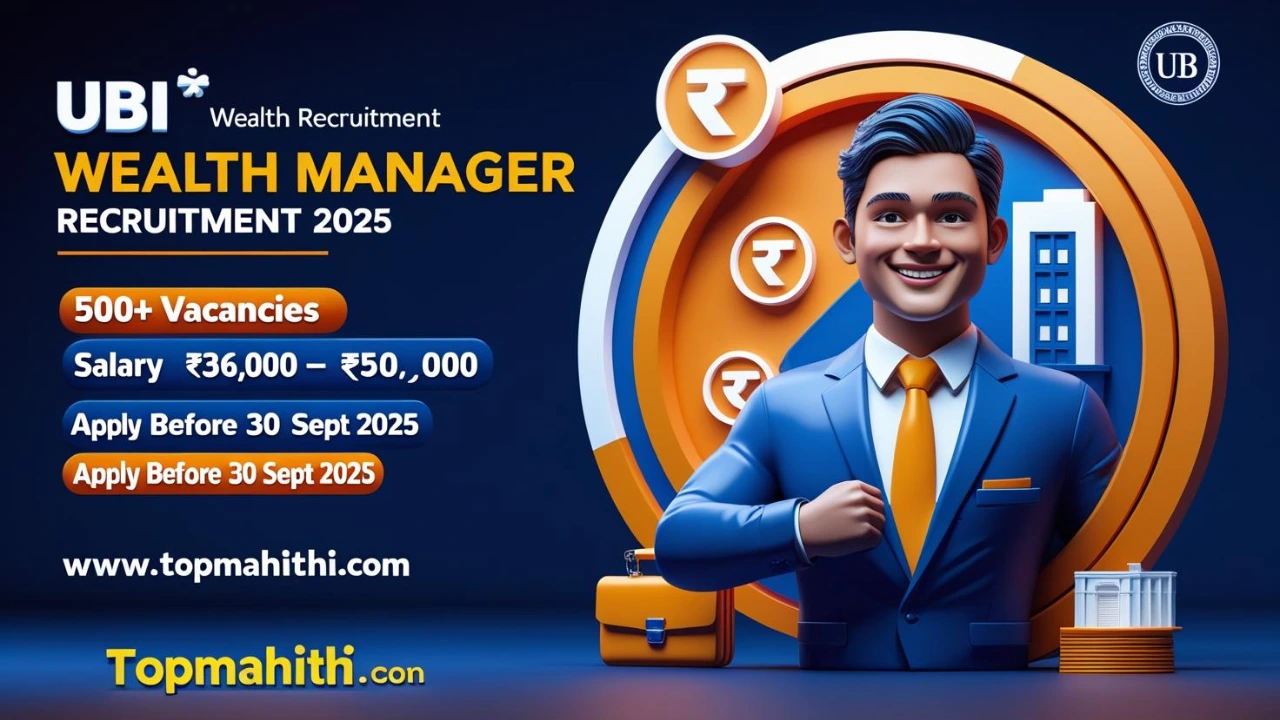 UBI Recruitment 2025 – 250 Vacancies | Graduation Pass Eligible | Salary ₹63,840/- PM | Apply Before 30 August 2025 – www.topmahithi.com
